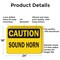 Signmission Sound Horn Caution Sign, Aluminum, 24in W x 18in L, 2PK OS-2PACK-CS-A-1824-L-19234 - alternate 3